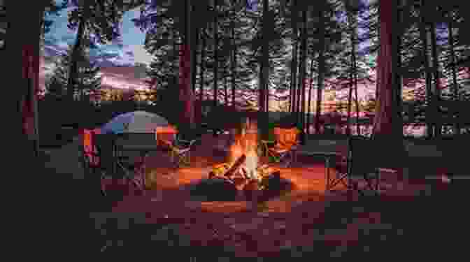 A Cozy Campsite Nestled Amidst Nevada's Serene Wilderness, Surrounded By Towering Trees And A Crackling Campfire. Nevada Bucket List Adventure Guide: Explore 100 Offbeat Destinations You Must Visit